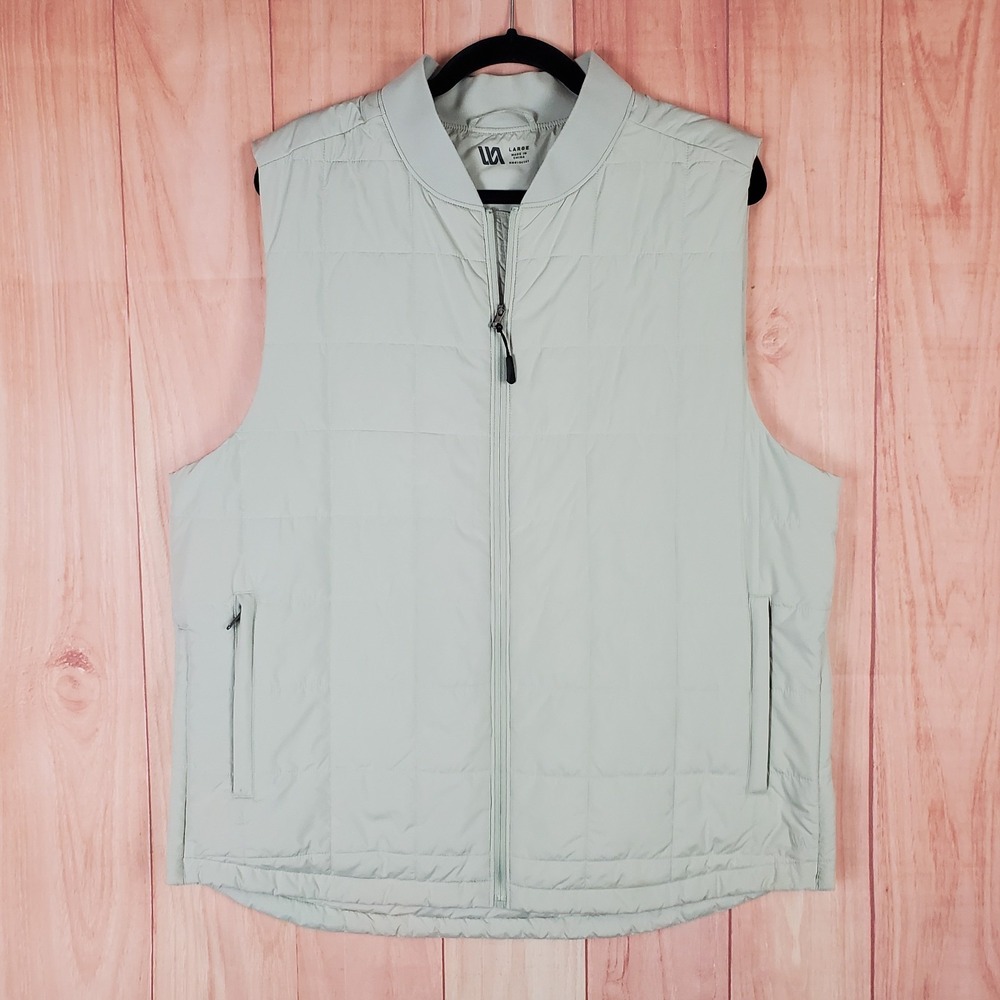 VRST Mens Lightweight Vest Sz Large Gray Polyester Full Zip Pockets